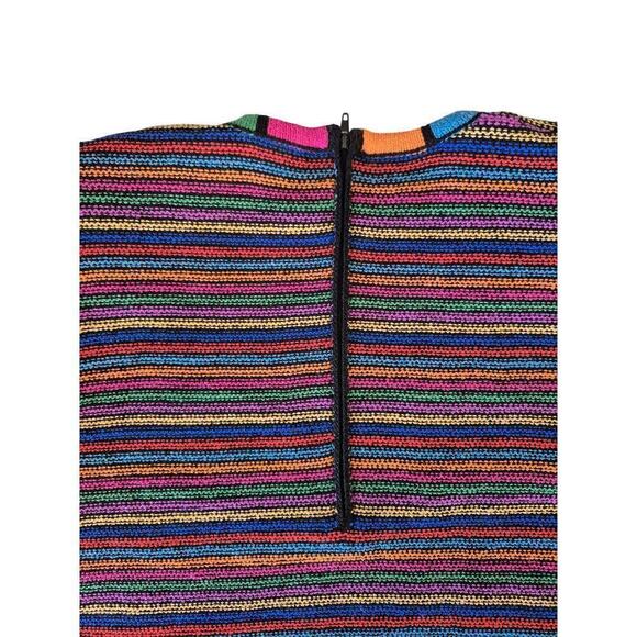 VTG 80s 90s  Antonella Preve Colorful Striped Sweater Sz S - Picture 11 of 11